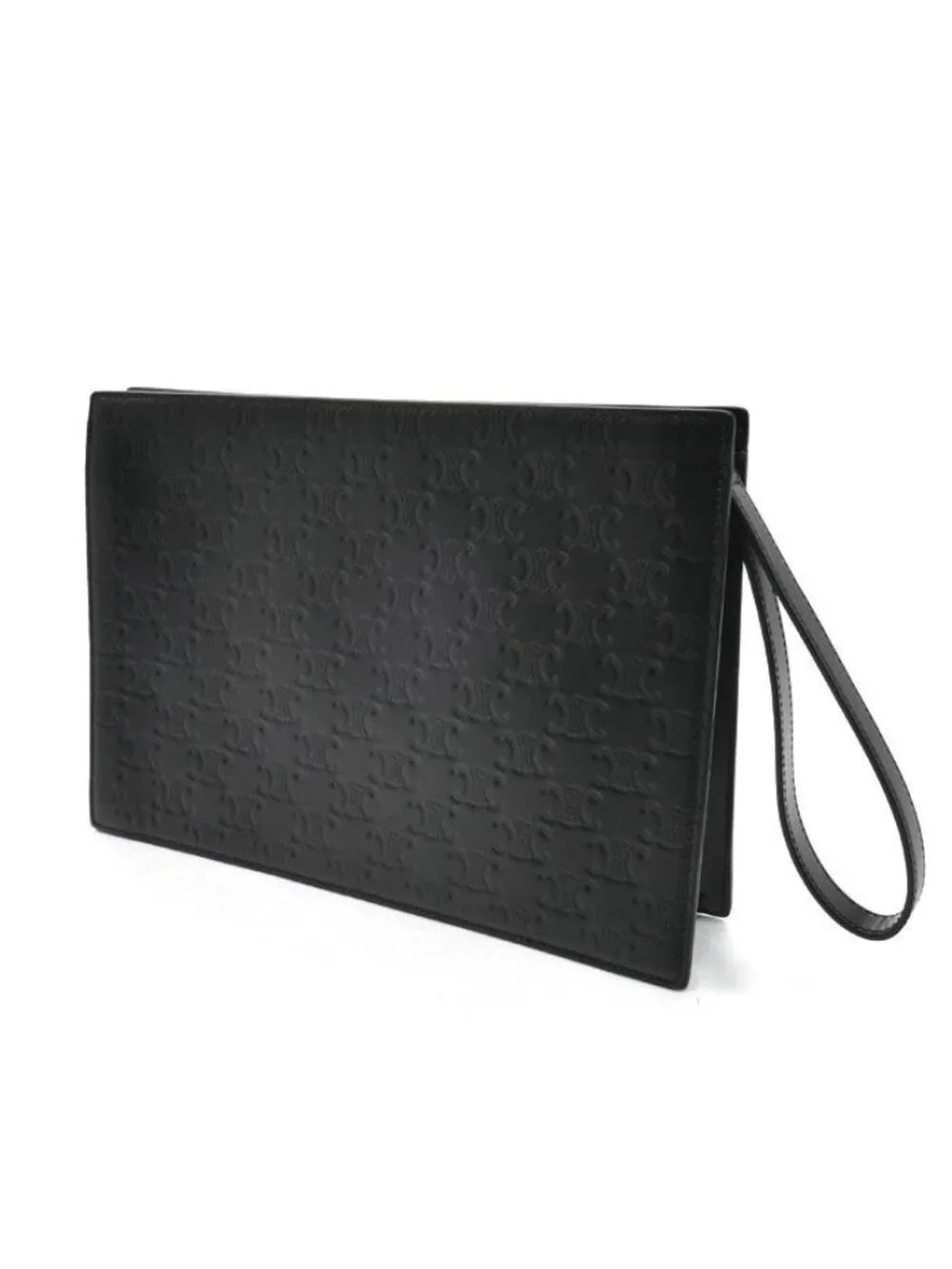 Celine Triomphe Clutch Black Vintage
